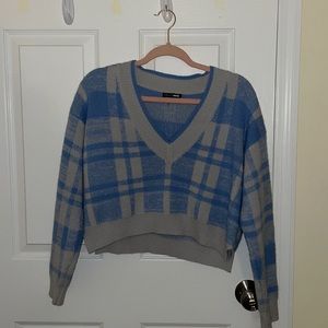 Blue and gray cropped sweater. Never worn.